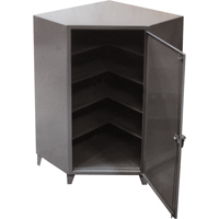 Armoires de coin, Acier, 4 Tablettes, 72" h x 48" la x 24" P, Gris O-Max