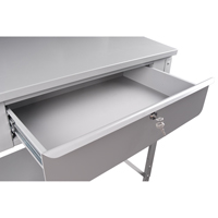 Open Floor Style Shop Desk, 34-1/2" W x 30" D x 53" H, Grey FI519 | O-Max