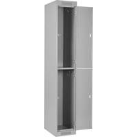 Clean Line Lockers, 2 -tier, Bank of 4, 48" x 18" x 72", Steel, Grey, Rivet (Assembled) O-Max
