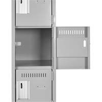 Petits casiers Clean Line, 6 niveaux, Bloc de 4, 48" x 18" x 82", Acier, Charbon, Rivet (assembl&eacute;) O-Max