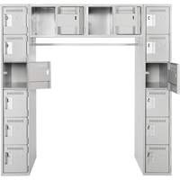 Arche de casiers &eacute;conomiques assembl&eacute;s Clean Line, 16 niveaux, Bloc de 3, 18" x 72" x 12", Acier O-Max
