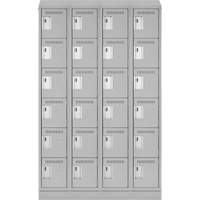 Petits casiers Clean Line, 6 niveaux, Bloc de 4, 48" x 18" x 82", Acier, Gris, Rivet (assembl&eacute;) O-Max