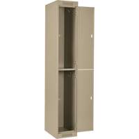 Clean Line Lockers, 2 -tier, Bank of 4, 48" x 18" x 72", Steel, Beige, Rivet (Assembled) O-Max