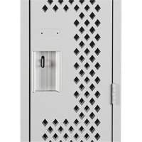 Clean Line Lockers, 12" x 12" x 72", Steel, Grey, Rivet (Assembled), Perforated O-Max
