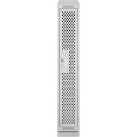 Casiers Clean Line, 12" x 18" x 82", Acier, Gris, Rivet (assembl&eacute;), Perfor&eacute; O-Max