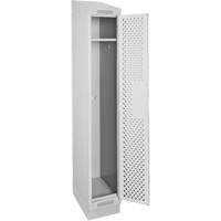 Casiers Clean Line, 12" x 18" x 82", Acier, Gris, Rivet (assembl&eacute;), Perfor&eacute; O-Max