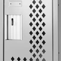 Clean Line Lockers, 12" x 12" x 72", Steel, Grey, Rivet (Assembled), Perforated O-Max