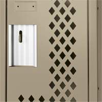 Clean Line Lockers, 12" x 12" x 72", Steel, Beige, Rivet (Assembled), Perforated O-Max