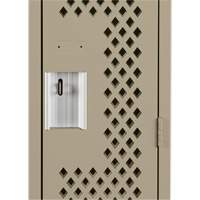 Clean Line Lockers, Bank of 2, 24" x 12" x 72", Steel, Beige, Rivet (Assembled), Perforated O-Max