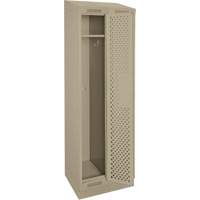 Clean Line Lockers, Bank of 2, 24" x 12" x 82", Steel, Beige, Rivet (Assembled), Perforated O-Max