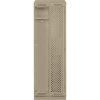 Clean Line Lockers, Bank of 2, 24" x 12" x 82", Steel, Beige, Rivet (Assembled), Perforated O-Max