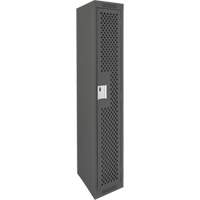 Clean Line Lockers, 12" x 12" x 72", Steel, Charcoal, Rivet (Assembled), Perforated O-Max