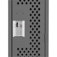 Clean Line Lockers, 12" x 12" x 72", Steel, Charcoal, Rivet (Assembled), Perforated O-Max