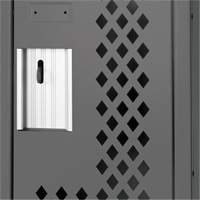 Clean Line Lockers, 12" x 12" x 72", Steel, Charcoal, Rivet (Assembled), Perforated O-Max