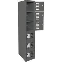 Petits casiers &eacute;conomiques assembl&eacute;s et perfor&eacute;s Clean Line, 6 niveaux, 18" x 72" x 12", Acier O-Max