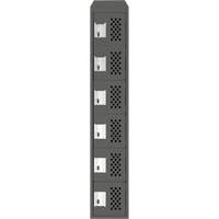 Assembled Lockerettes Clean Line Perforated Economy Lockers, 6 -tier, 18" x 72" x 12", Steel O-Max