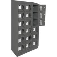 Petit casier perfor&eacute; Clean-Line, 6 niveaux, Bloc de 3, 12" x 72" x 12", Acier O-Max