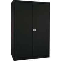 Armoires de rangement Hi-Boy profondes, Acier, 4 Tablettes, 72" h x 36" la x 24" P, Noir O-Max