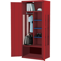 Deluxe Gear Locker, Steel, 36" W x 24" D x 72" H, Red O-Max