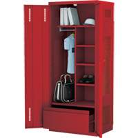 Deluxe Gear Locker, Steel, 36" W x 24" D x 72" H, Red O-Max