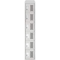 Assembled Lockerettes Clean Line Perforated Economy Lockers, 6 -tier, 18" x 72" x 12", Steel O-Max