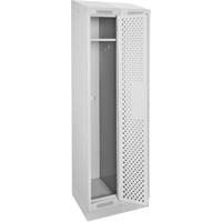 Clean Line Lockers, Bank of 2, 24" x 18" x 82", Steel, Grey, Rivet (Assembled), Perforated O-Max