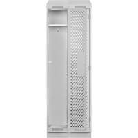 Clean Line Lockers, Bank of 2, 24" x 18" x 82", Steel, Grey, Rivet (Assembled), Perforated O-Max