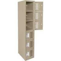 Petits casiers &eacute;conomiques assembl&eacute;s et perfor&eacute;s Clean Line, 6 niveaux, 18" x 72" x 12", Acier O-Max