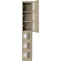 Petits casiers &eacute;conomiques assembl&eacute;s et perfor&eacute;s Clean Line, 6 niveaux, 18" x 72" x 12", Acier O-Max