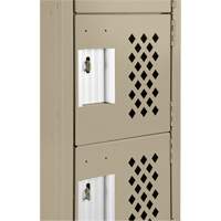 Assembled Lockerettes Clean Line Perforated Economy Lockers, 6 -tier, 18" x 72" x 12", Steel O-Max