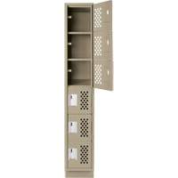 Assembled Lockerettes Clean Line Perforated Economy Lockers, 6 -tier, 18" x 72" x 12", Steel O-Max