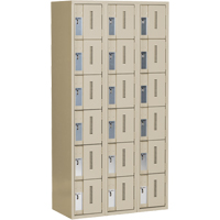 Concorde Heavy-Duty Lockers, 6 -tier, Bank of 3, 36" x 18" x 72", Steel, Beige, Welded (Assembled) O-Max
