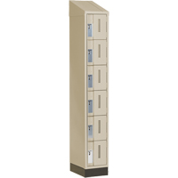 Casiers robustes Concorde, 6 niveaux, 12" x 18" x 82", Acier, Beige, Soud&eacute; (assembl&eacute;) O-Max