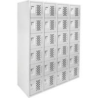 Clean Line Lockerettes, 6 -tier, Bank of 4, 18" x 72" x 12", Steel O-Max