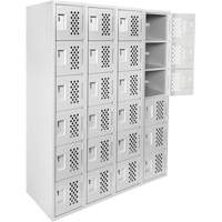 Clean Line Lockerettes, 6 -tier, Bank of 4, 18" x 72" x 12", Steel O-Max