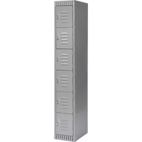 Lockers, 6 -tier, 12" x 18" x 72", Steel, Grey, Knocked Down O-Max