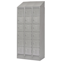 Lockers, 6 -tier, Bank of 3, 36" x 18" x 86", Steel, Grey, Knocked Down O-Max