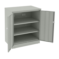 Deluxe Counter High Cabinet, Steel, 2 Shelves, 42" H x 36" W x 24" D, Light Grey FL644 | O-Max