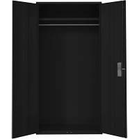 Armoire garde-robe, Acier, 36" la x 18" p x 72" h, Noir O-Max