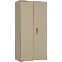 Armoire de rangements combin&eacute;s, Acier, 6 Tablettes, 72" h x 36" la x 18" P, Beige O-Max