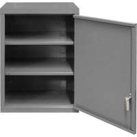 Armoire murale, 27" h x 13-11/16" la x 18" p, 2 tablettes, Acier, Gris O-Max