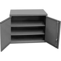 Armoire murale, 27" h x 13-11/16" la x 35-7/8" p, 2 tablettes, Acier, Gris O-Max