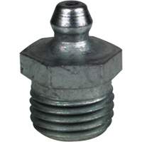 Straight Extra-Short Grease Fitting, Steel, 0.25 NPT Thread O-Max