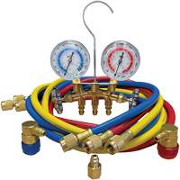 Automotive Manifold Gauge Set with Economy Couplers & Tank Adapter O-Max