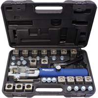 Jeu d'outils &agrave; &eacute;vaser hydraulique universel avec manche bleu & jeu d'adaptateurs O-Max