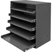 Compartment Box Cabinet, Steel, 5 Slots, 20-1/2" W x 12-1/2" D x 21" H, Grey FM005 | O-Max