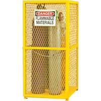 Armoire de rangement pour bouteilles &agrave; gaz, nbre de bouteilles: 9, 30" , 30" , 71-3/4" , Jaune O-Max