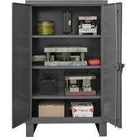 Armoire tr&egrave;s robuste, Acier, 3 Tablettes, 66" h x 60" la x 24" P, Gris O-Max