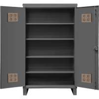 Armoire ext&eacute;rieure robuste, Acier, 4 Tablettes, 78" h x 60" la x 24" P, Gris O-Max