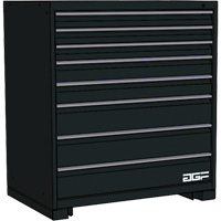 Modular Drawer Cabinet, 8 Drawers, 24" W x 24" D x 40" H, Black O-Max